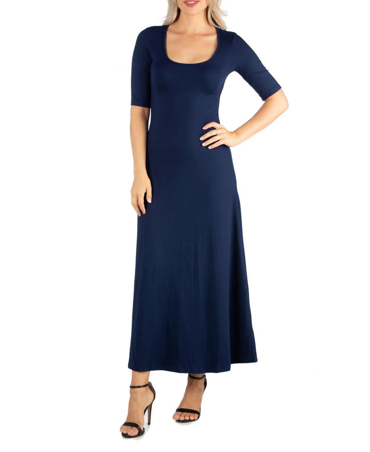 Women's Casual Maxi Dress - Navy