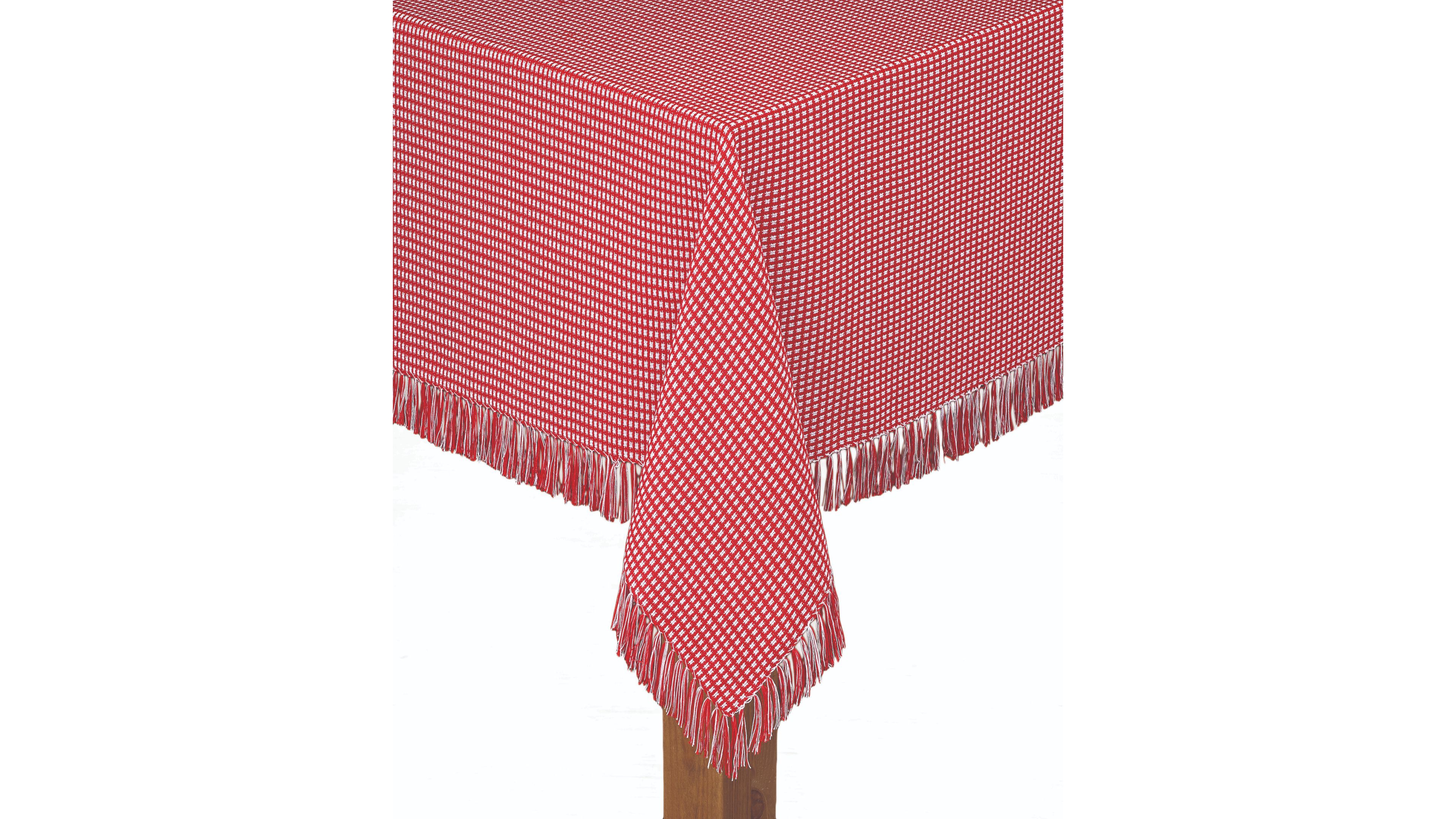 Lintex Homespun Red 100% Cotton Tablecloth 60"X84"