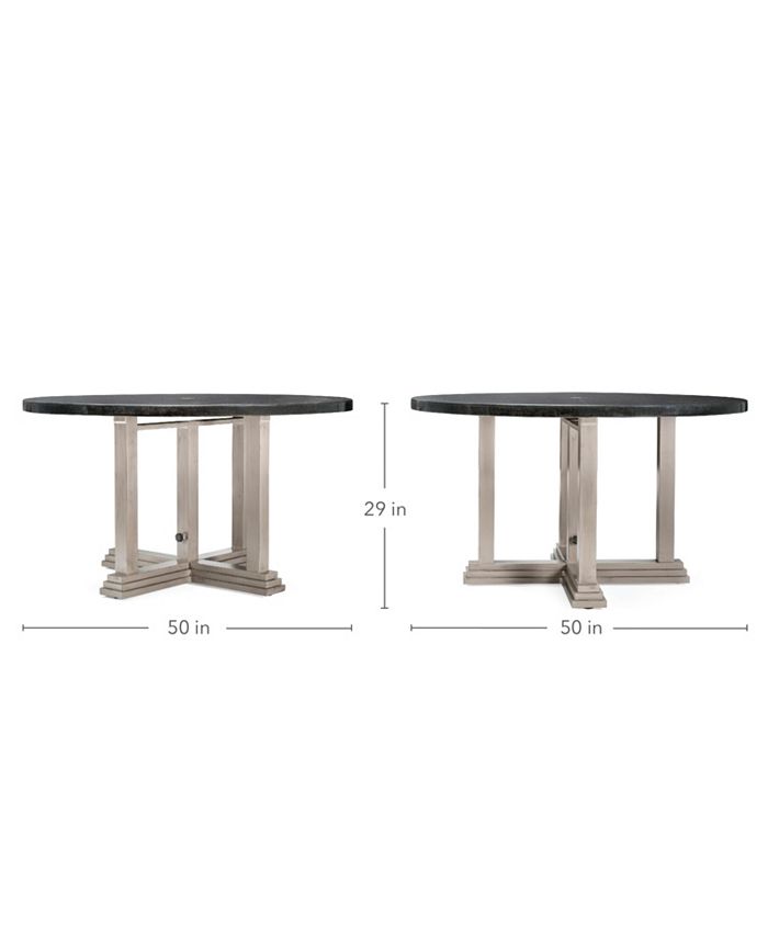 Furniture Winston Grayson Round Aluminum Top Outdoor Dining Table