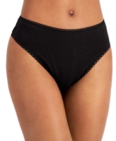 Charter Club Everyday Cotton High-Cut Brief Underwear, Created for Macy's - Classic Black