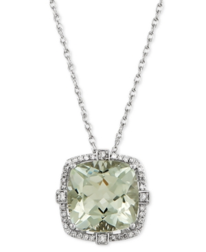 image of Green Quartz (6-3/4 ct. t.w.) & Diamond (1/5 ct. t.w.) 18