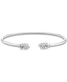 Diamond Scattered Cluster Flex Cuff Bangle Bracelet (1/4 ct. t.w.) in Sterling Silver, Created for Macy's