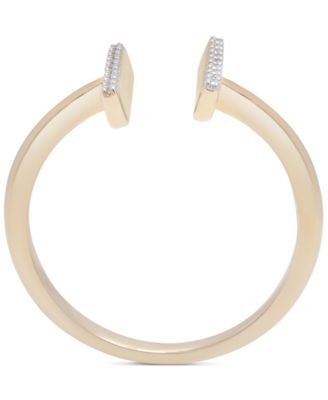 Diamond Bar Cuff Ring (1/10 ct. t.w.) in 14k Gold, Created for Macy's