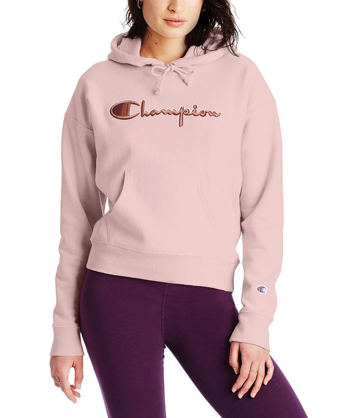 Champion Women's Reverse Weave Logo Hoodie - Macy's