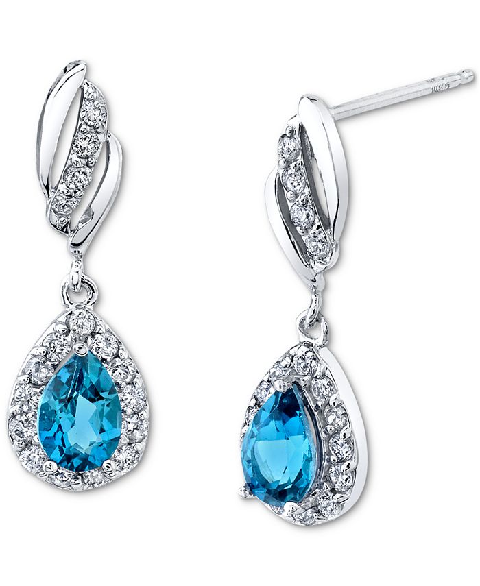 Macy's blue diamond earrings new arrivals