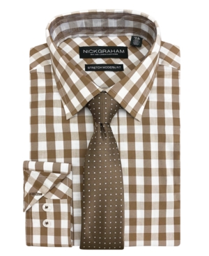 Men's Modern Fit Dress Shirt and Tie Set