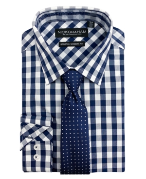 Men's Modern Fit Dress Shirt and Tie Set