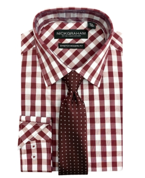 Men's Modern Fit Dress Shirt and Tie Set