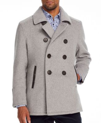 mens grey pea coat