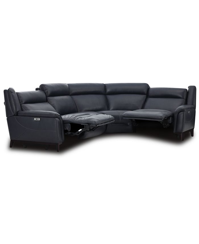 Furniture CLOSEOUT! Lond 4Pc. Leather Sectional with 2 Power Recliners