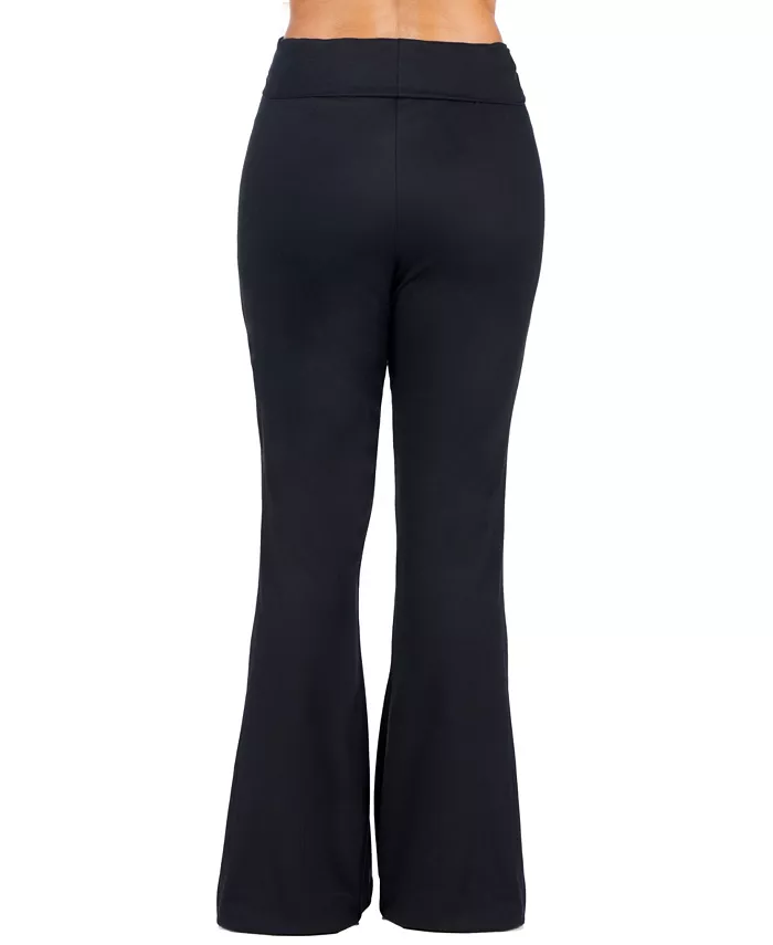 Black Bell Bottom Foldover Waist Sweatpants - thumbnail 2