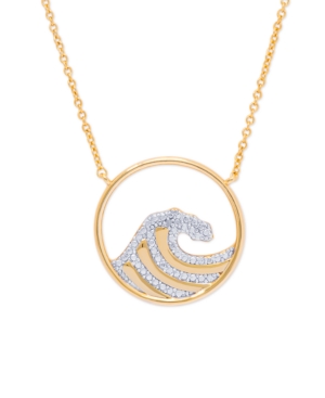 image of Diamond Accent Wave Fine Gold Plate Necklaces
