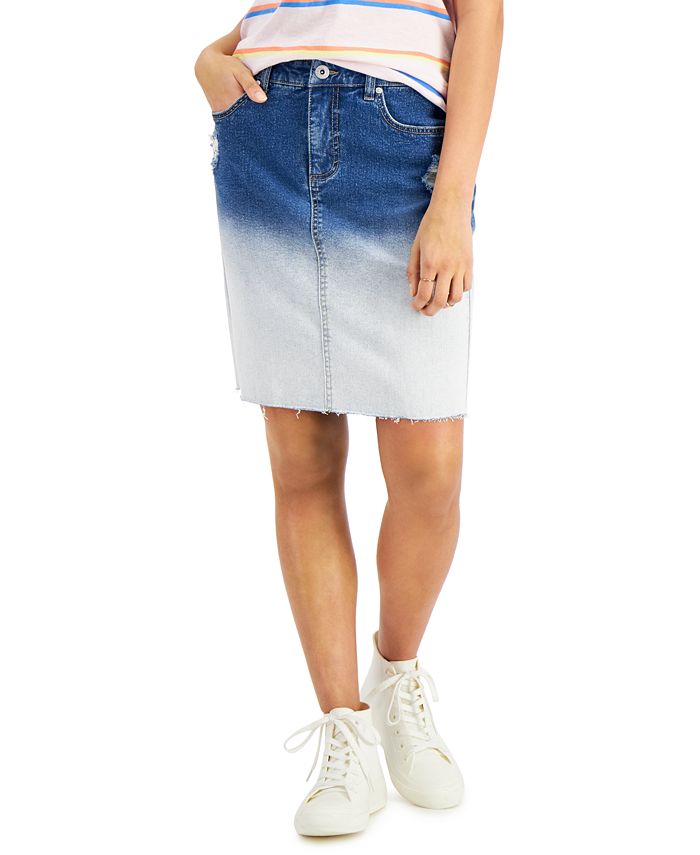 Style & Co BleachDye Denim Skirt, Created for Macy's Macy's