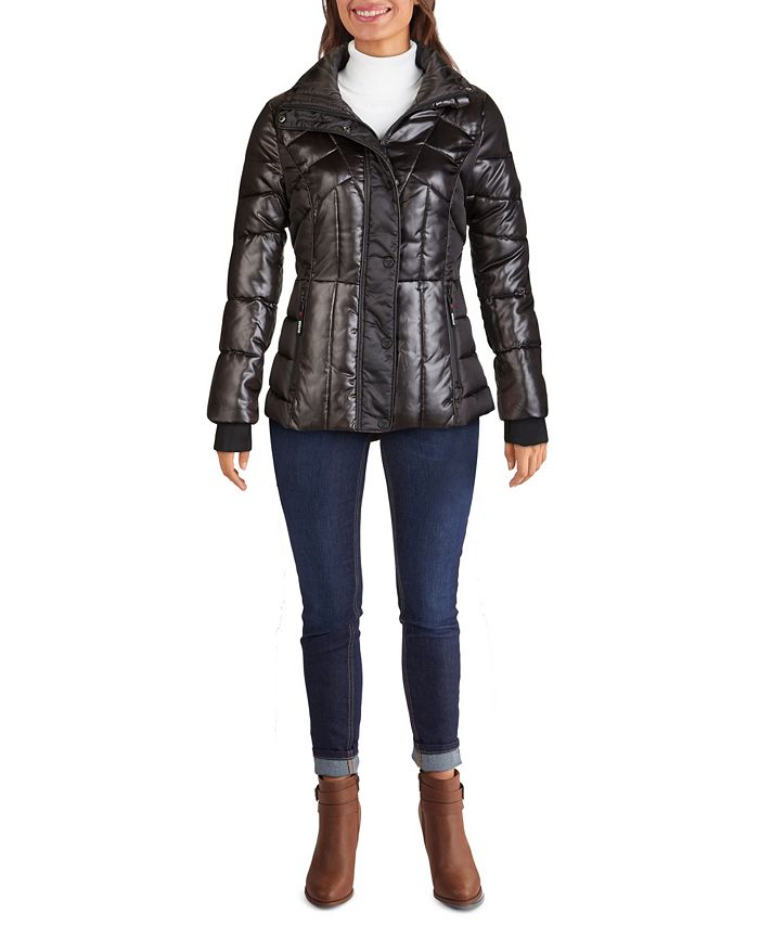GUESS Women's Quilted Puffer Coat Macy's