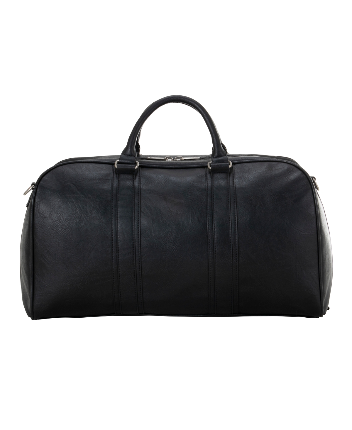 In Less Distress 20" Faux Leather Carry-On Duffel Bag - Black