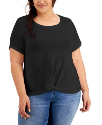 Style & Co Plus Size Twist-Hem T-Shirt, Created for Macy's - Macy's