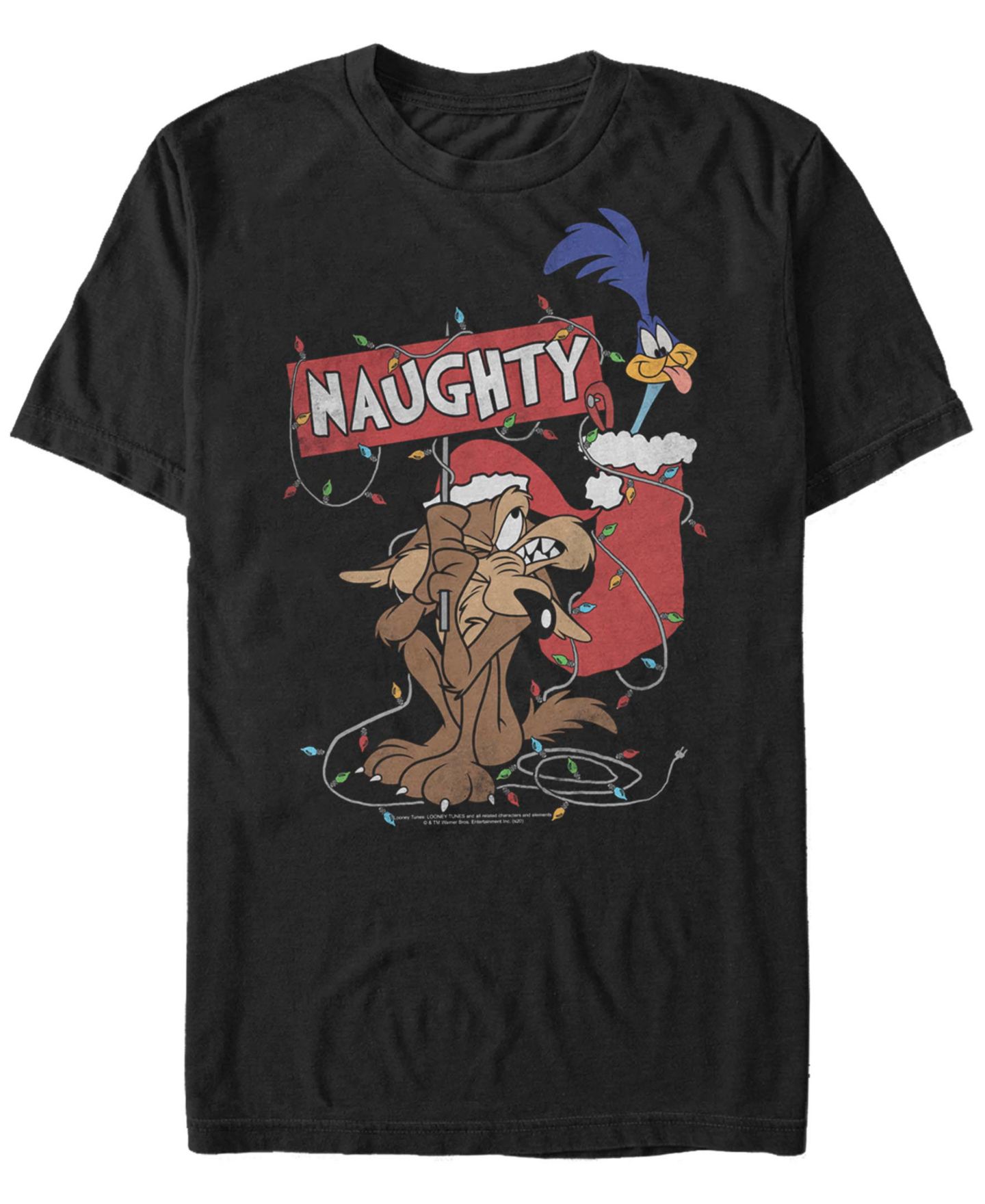 Мужская футболка Fifth Sun Looney Tunes Christmas Stocking Short Sleeve, цвет: Чёрный — фото 1