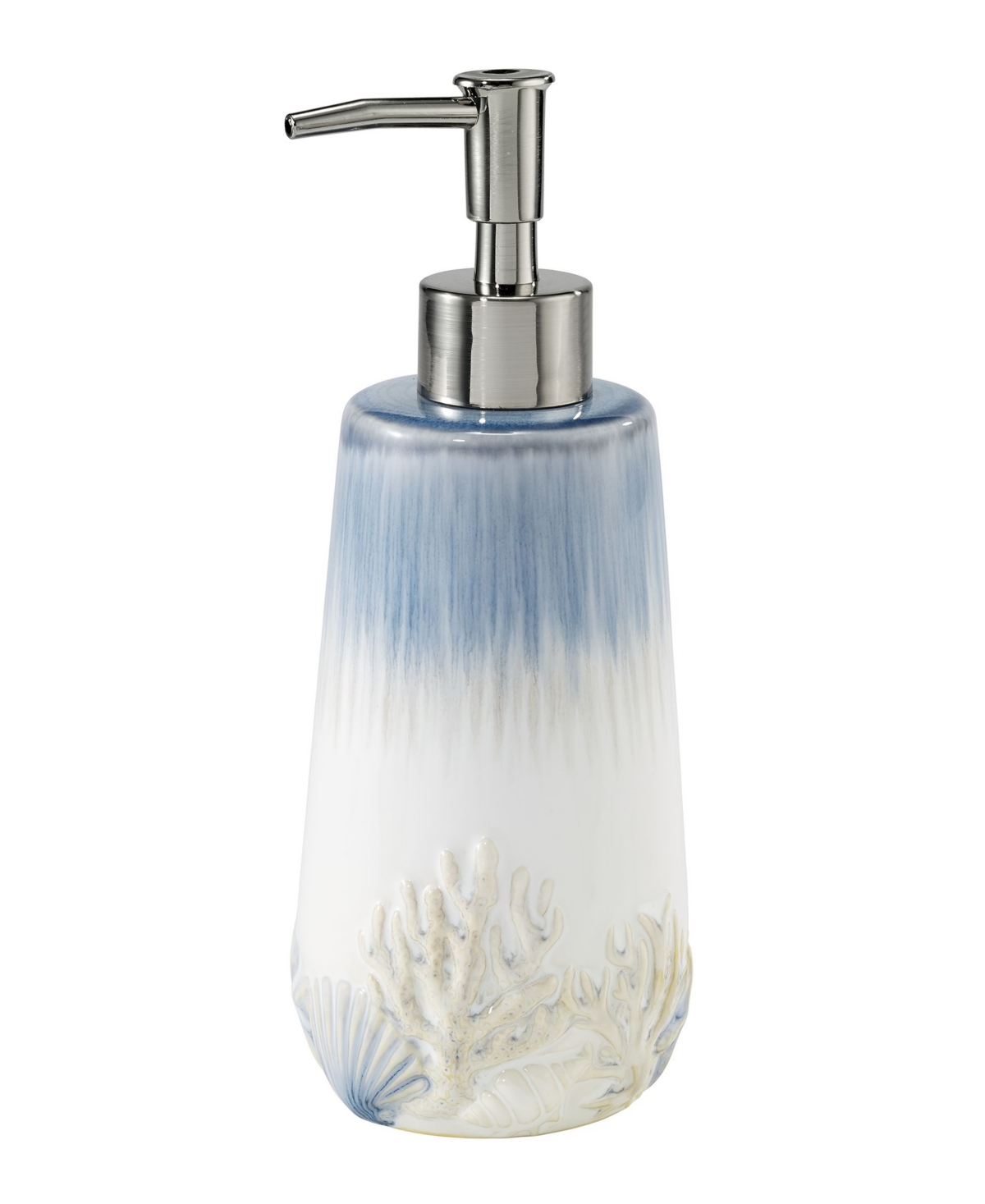 Abstract Coastal Seashells & Coral Ceramic Soap/Lotion Dispenser - Multi
