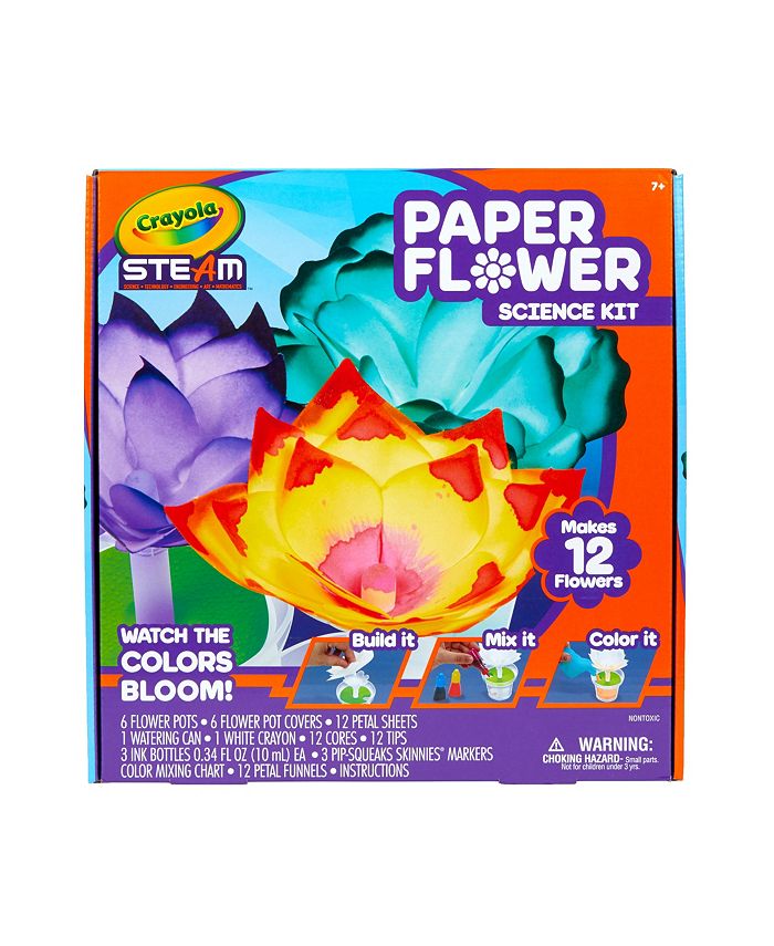 Crayola Paper Flower Science Kit, Color Changing Flowers, Gift for Kids
