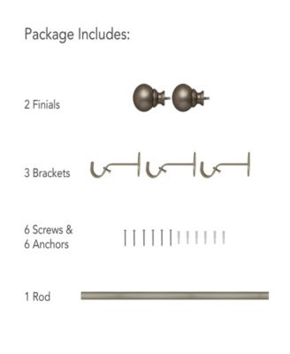 Cordelia 1" Diameter Adjustable Curtain Rod Set with Globe Ball Finials