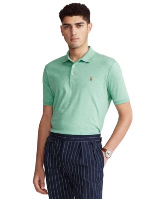 폴로 랄프로렌 Polo Ralph Lauren Mens Custom Slim Fit Soft Cotton Polo Shirt,Resort Green Heather