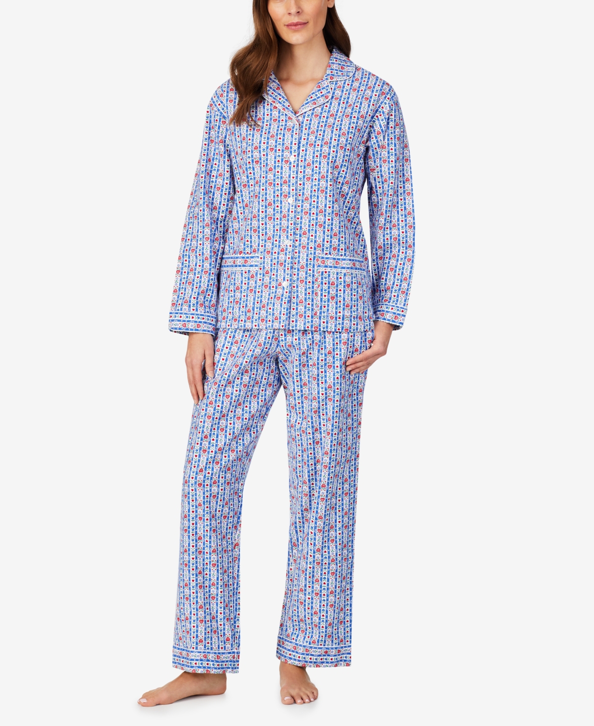 Lanz of Salzburg Cotton Flannel Shirt & Pants Pajamas Set