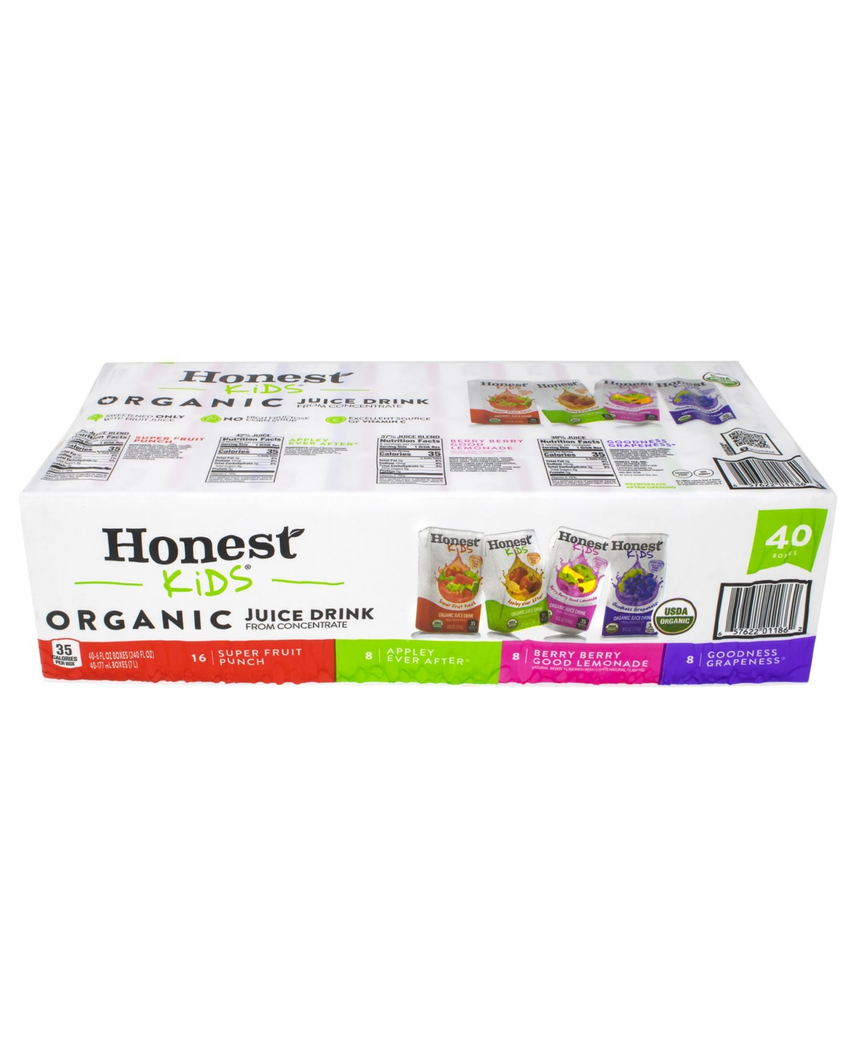 UPC 657622011862 product image for Honest Kids Organic Fruit Juice Drink Boxes Variety Pack, 6 oz, 40 Count | upcitemdb.com