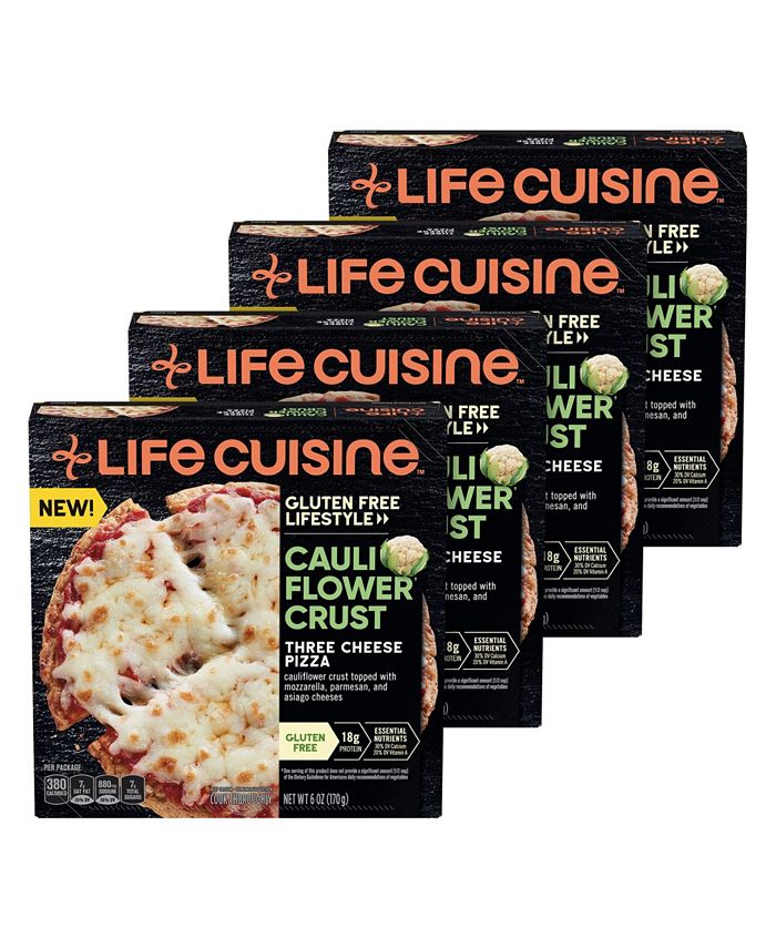 Life Cuisine SingleServe Cauliflower Crust Three Cheese Pizza, 6 oz, 4