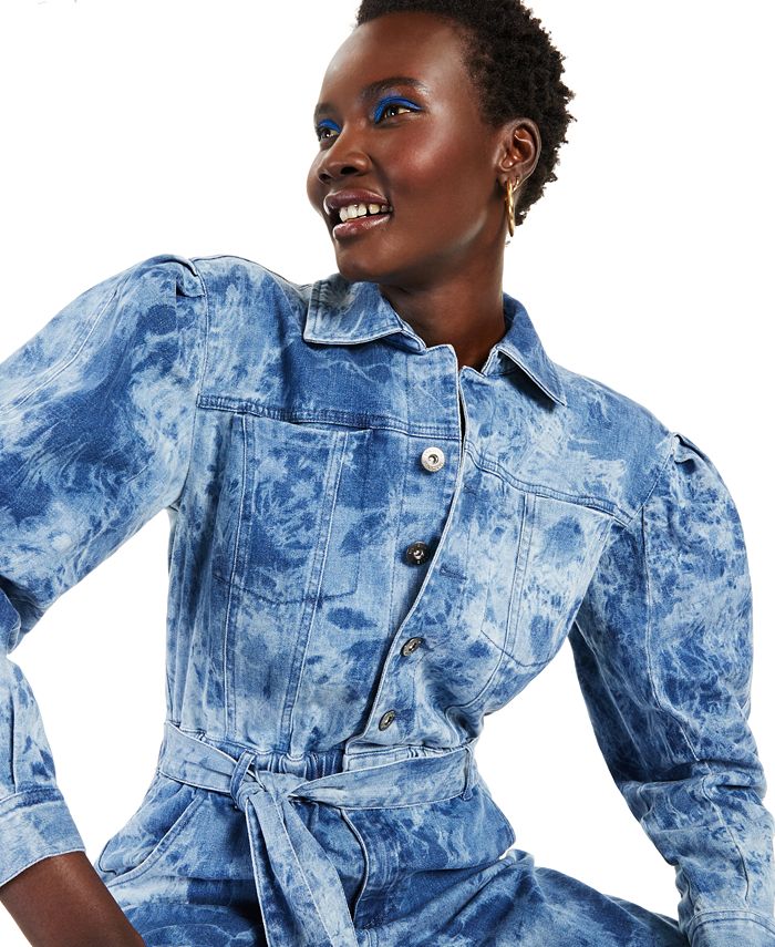 Tie dye denim jumpsuit sales