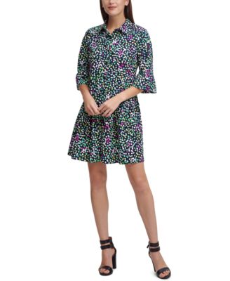 DKNY - Printed Drop-Waist Shirtdress