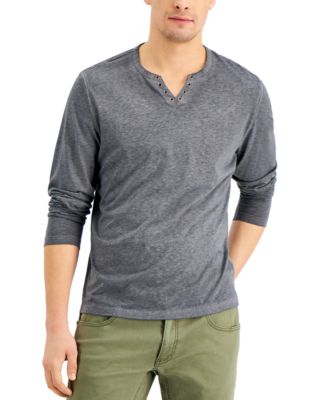 INC International Concepts Men's Burnout Split-Neck T-Shirt, Created ...