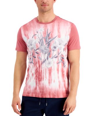 INC International Concepts - Men's Tie-Dyed Floral Graphic T-Shirt
