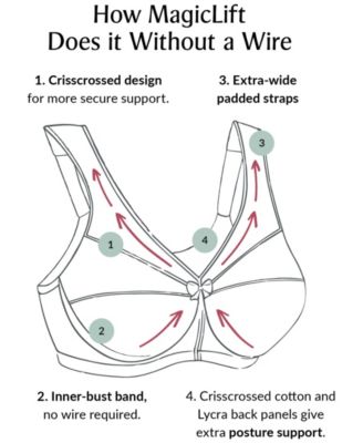 Women's Full Figure Plus Size MagicLift Front Close Posture Back Support Bra 1265