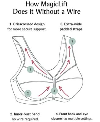 Women's Full Figure Plus Size MagicLift Front Close Support Bra 1200