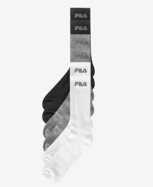 Fila Men's Mesh Logo Half Cushion Crew Pack of 6