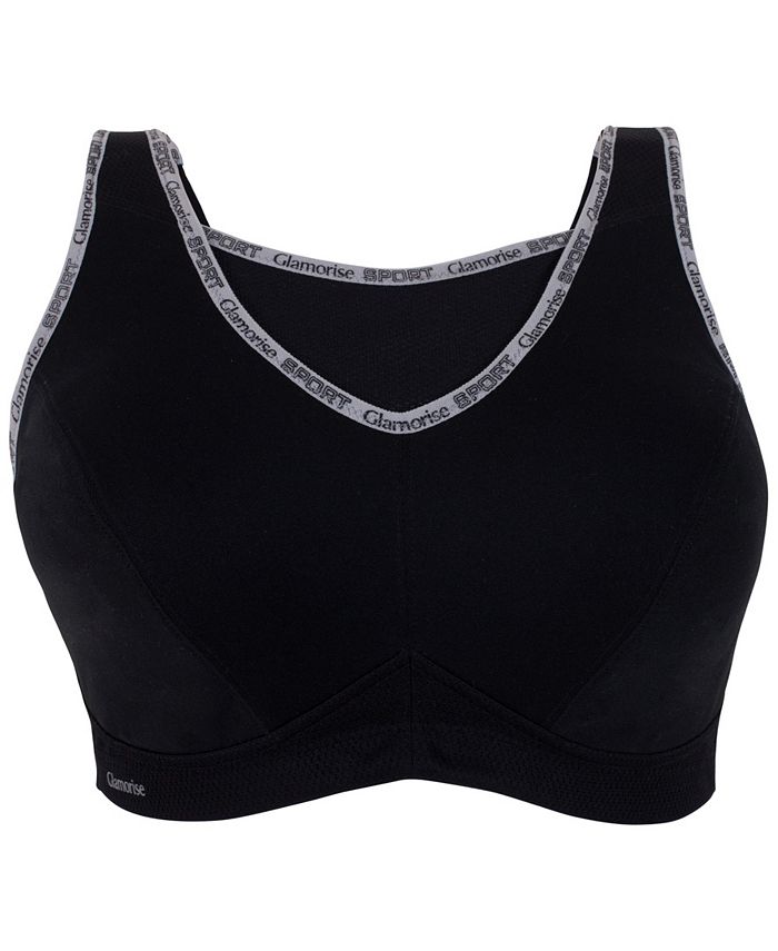 Glamorise Womens No Bounce Wirefree Cami Sports Bra, 44D, Cafe
