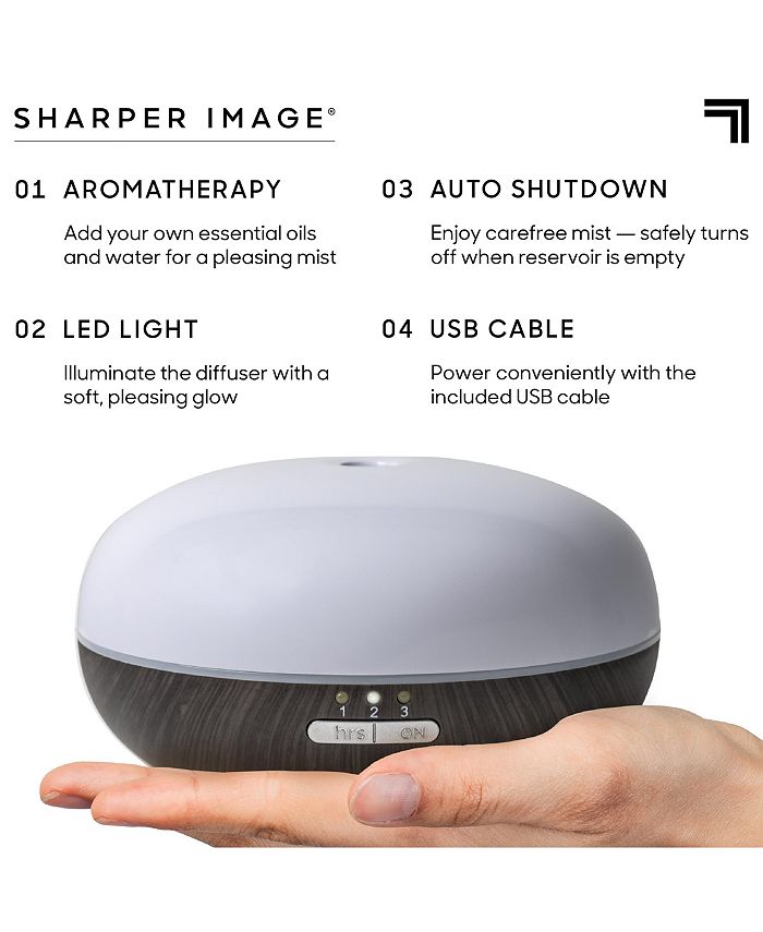 Sharper Image Diffuser Ultrasonic Aromatherapy Dome LED 100mL Macy