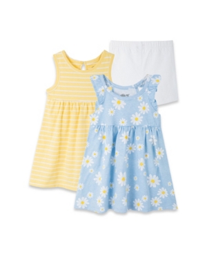 Little Me Baby Girls Daisy Knit Dress and Short Set 3 Piece