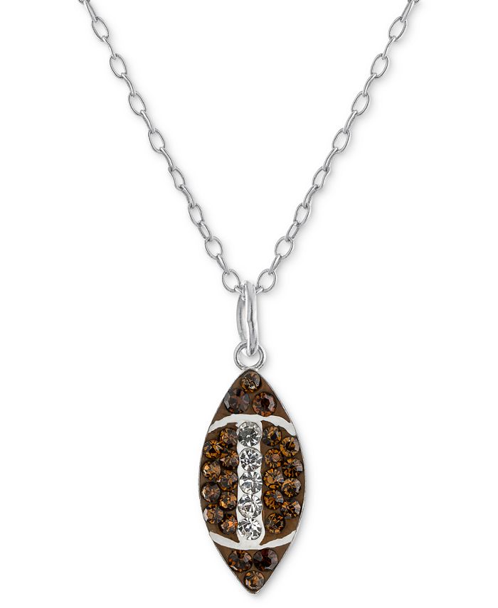 Giani Bernini - Crystal Football 18" Pendant Necklace in Sterling Silver