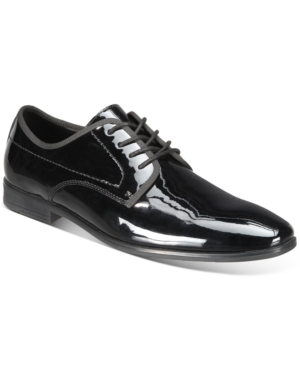 Alfani Men's Warner Patent Lace-up Oxfords, Created For Macy's In Black