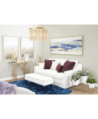 Contemporary Style Large Round Metal Planters in Stands, Set of 3