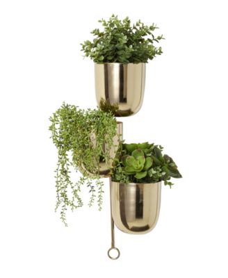 Contemporary Metallic Hanging Wall Planter Rack