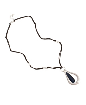 image of Robert Lee Morris Soho Montana Doorknocker Pendant Suede Necklace, 30