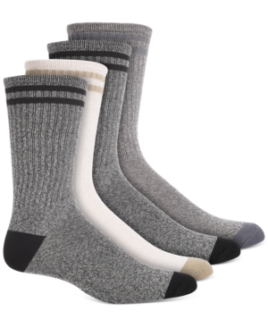 Sun + Stone Men's 4-Pk Double Stripe Crew Socks