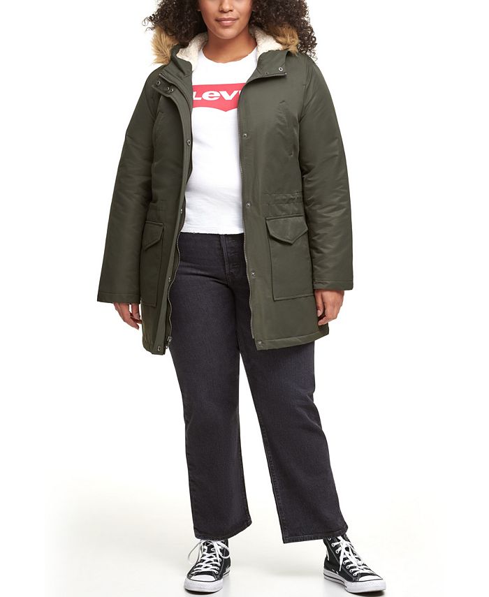 symbol Hukommelse slim Levi's Trendy Plus Size Faux-Fur-Trim Parka & Reviews - Coats & Jackets - Plus  Sizes - Macy's