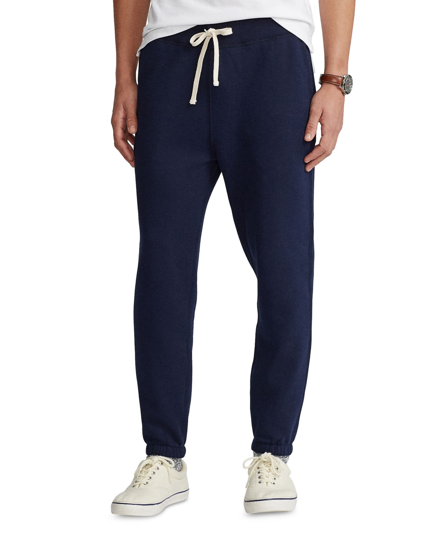 Мужские брюки Polo Ralph Lauren Signature Fleece Sweatpant, цвет: Тёмно-синий — фото 1