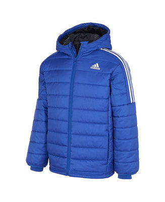 adidas Big Boys Zip Front Puffer Hooded Jacket - Macy's