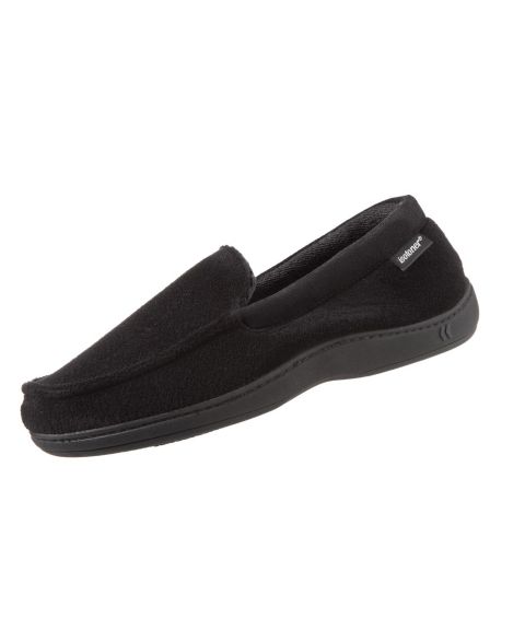 Мужские тапочки Isotoner Signature Microterry Jared Moccasin Slippers with Memory Foam, цвет: Чёрный