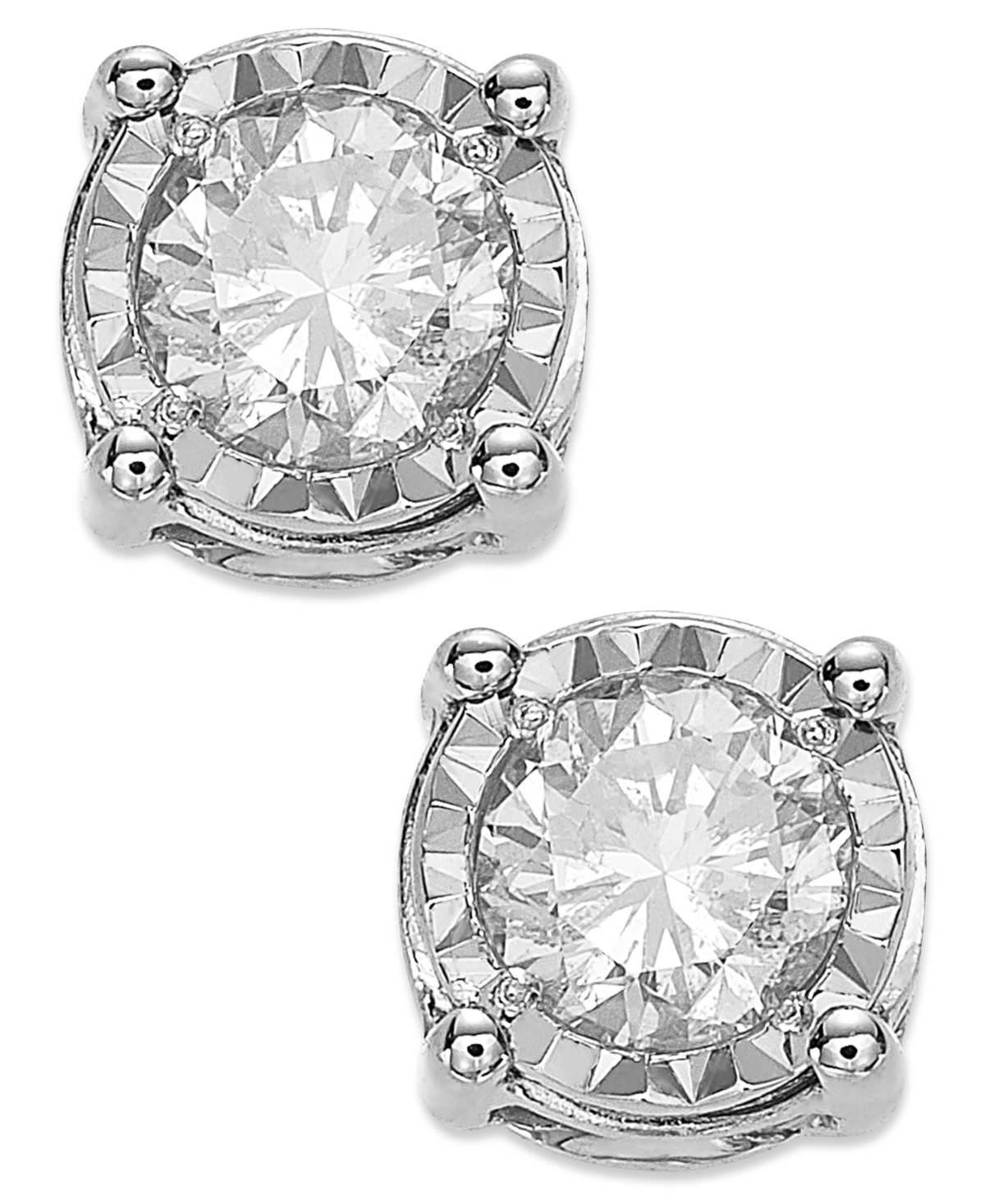 TruMiracle Diamond Stud Earrings (3/4 ct. t.w.) in 14k White, Yellow or Rose Gold