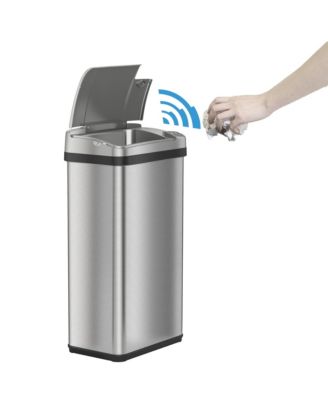 16-Liter Stainless Steel Sensor Trash Can with AbsorbX Odor Filter for Bathroom